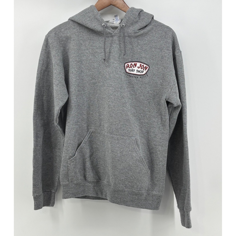 Ron Jon Surf Shop Clearwater Beach Hoodie Men's Small Gray Surfboard Graphic